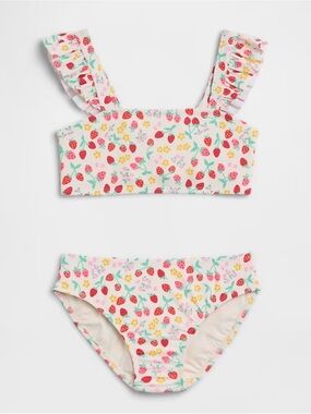 Gap Kids Girls Strawberries Novelty Print Two-Piece Swimsuit NWT 12 XL Vacation